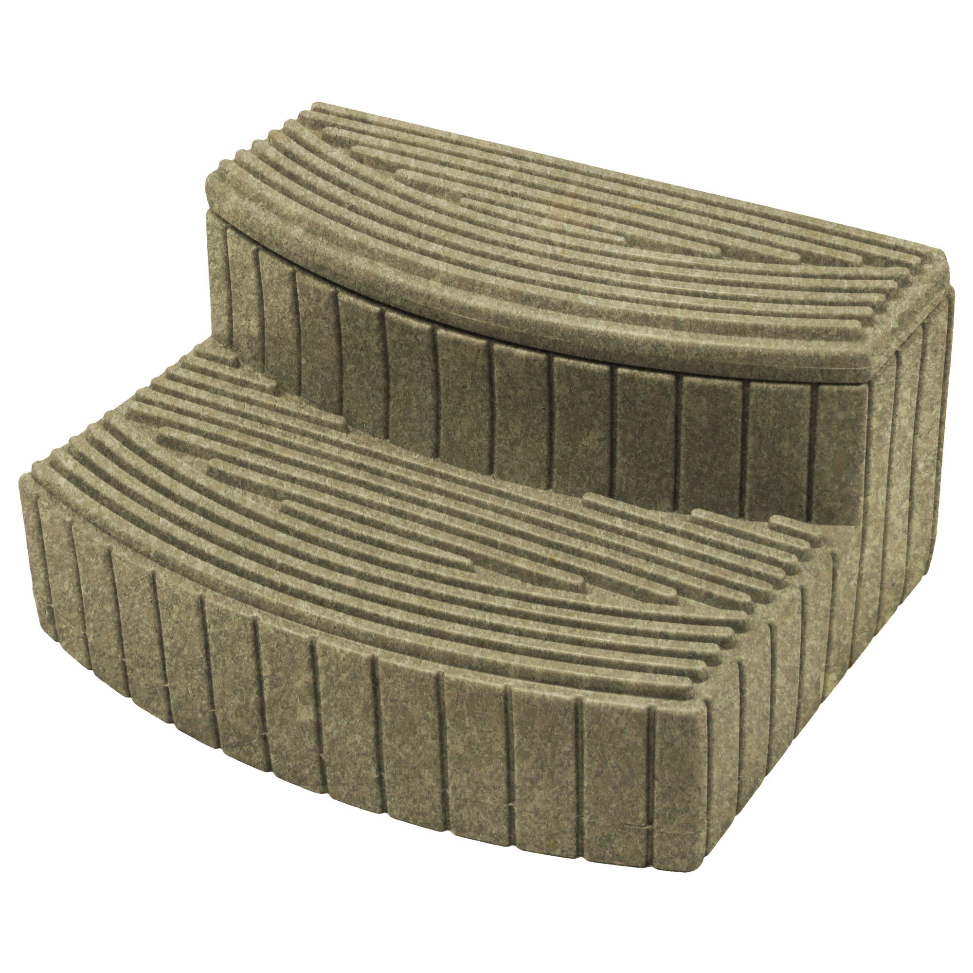 Good Ideas Stora Step — Sandstone, Rotationally Molded Plastic, Textured Surface, Hinged Lid, Model# SSTEP-SAN